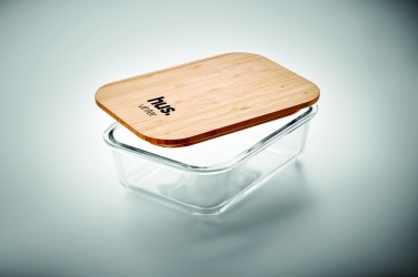 Logotrade profilreklam bild: Lunchbox i glas/bambu